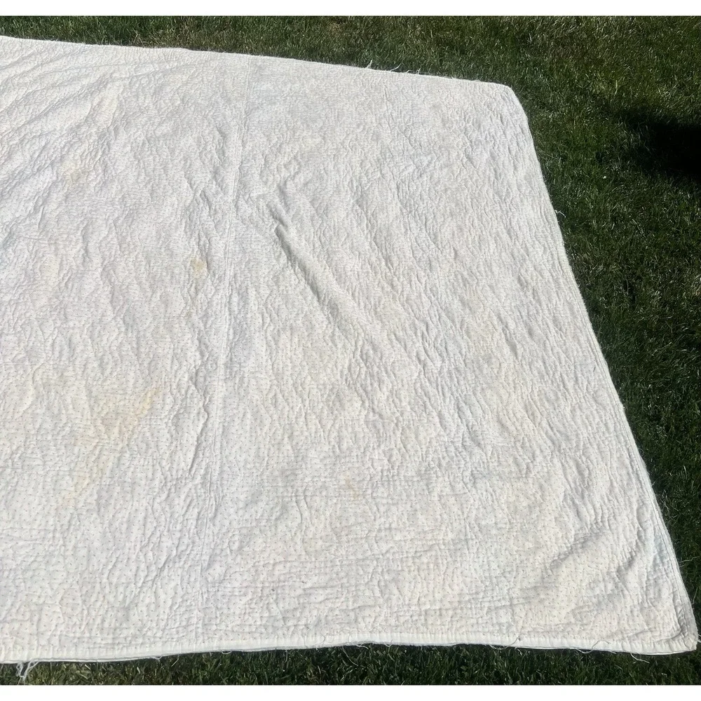 Vintage Hexagon Grandmother's Flower Garden Quilt Hand Made 79